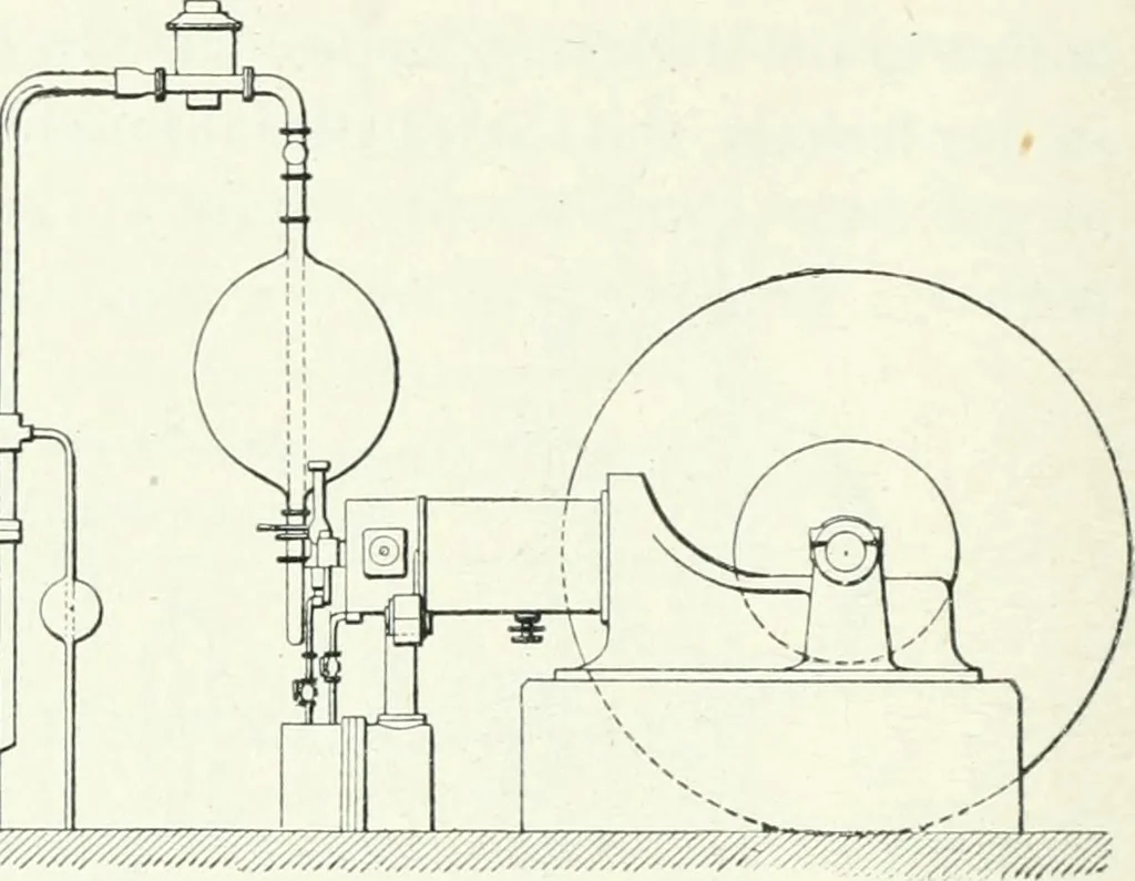 An illustration from Gas-engines and producer-gas plants; a practice treatise setting forth the principles of gas-engines and producer design, the selection and installation of an engine, conditions of perfect operation, producer-gas engines and their possibilities, the care of gas-engines and producer-gas plants, with a chapter on volatile hydrocarbon and oil engines, 1905, leaf 75