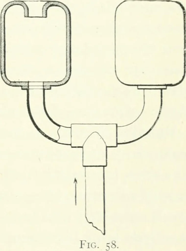 An illustration from Gas-engines and producer-gas plants; a practice treatise setting forth the principles of gas-engines and producer design, the selection and installation of an engine, conditions of perfect operation, producer-gas engines and their possibilities, the care of gas-engines and producer-gas plants, with a chapter on volatile hydrocarbon and oil engines, 1905, leaf 96