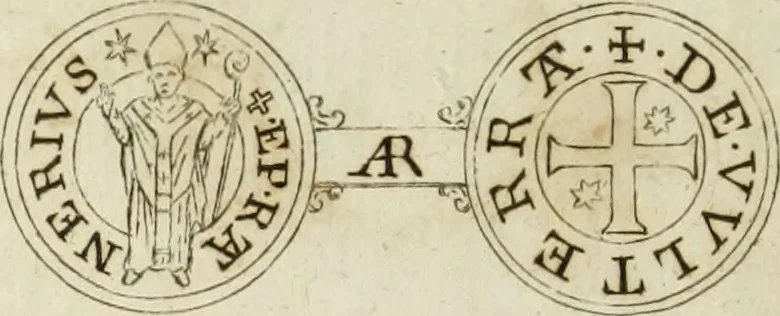 An illustration from Gasparis Aloysii Oderici ... Dissertationes et adnotationes in aliquot ineditas veterum inscriptiones et numismata accedunt inscriptiones et monumenta quae extant in bibliotheca monachorum camaldulensium S. Gregorii in Monte Coelio explicationibvs illvstrata, 1765, leaf 137