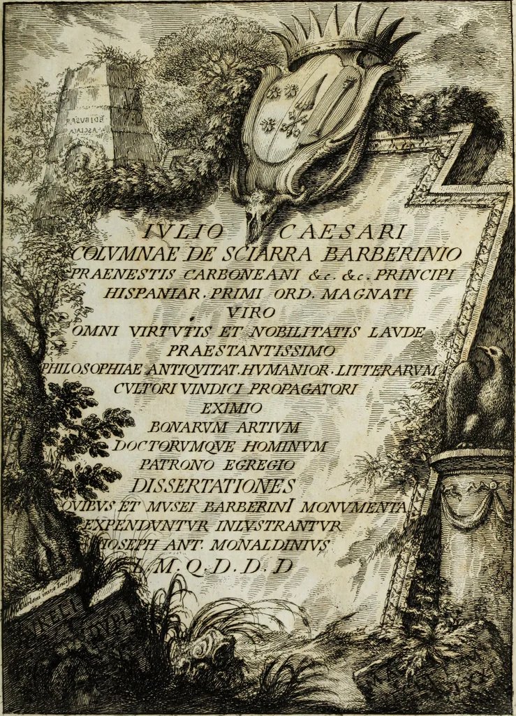 An illustration from Gasparis Aloysii Oderici ... Dissertationes et adnotationes in aliquot ineditas veterum inscriptiones et numismata accedunt inscriptiones et monumenta quae extant in bibliotheca monachorum camaldulensium S. Gregorii in Monte Coelio explicationibvs illvstrata, 1765, leaf 8