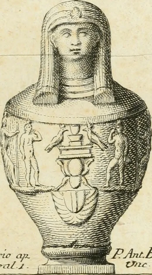 An illustration from Gasparis AloysI OdericI Societatis Iesu Academici Etrusci ad Caietanum Marinium De argenteo Orcitirigis numo coniecturae, 1767, leaf 10