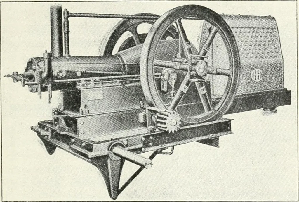 An illustration from The modern gas tractor, its construction, utility, operation and repair; a practical treatise defining every branch of up-to-date gas tractor engineering, driving and maintenance in a non-technical manner. Considers fully all types of power plants and their components, methods of drive and speed changing mechanisms. Describes design and construction of all parts, their installation and adjustment as well as practical application of tractors in the field, 1914, leaf 105