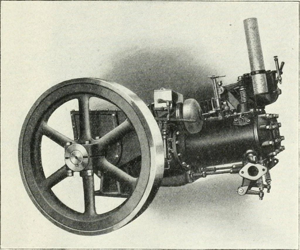 An illustration from The modern gas tractor, its construction, utility, operation and repair; a practical treatise defining every branch of up-to-date gas tractor engineering, driving and maintenance in a non-technical manner. Considers fully all types of power plants and their components, methods of drive and speed changing mechanisms. Describes design and construction of all parts, their installation and adjustment as well as practical application of tractors in the field, 1914, leaf 109