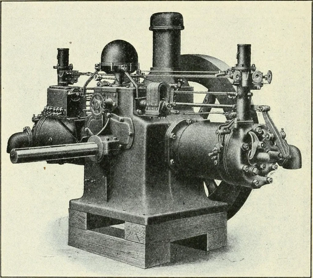 An illustration from The modern gas tractor, its construction, utility, operation and repair; a practical treatise defining every branch of up-to-date gas tractor engineering, driving and maintenance in a non-technical manner. Considers fully all types of power plants and their components, methods of drive and speed changing mechanisms. Describes design and construction of all parts, their installation and adjustment as well as practical application of tractors in the field, 1914, leaf 110