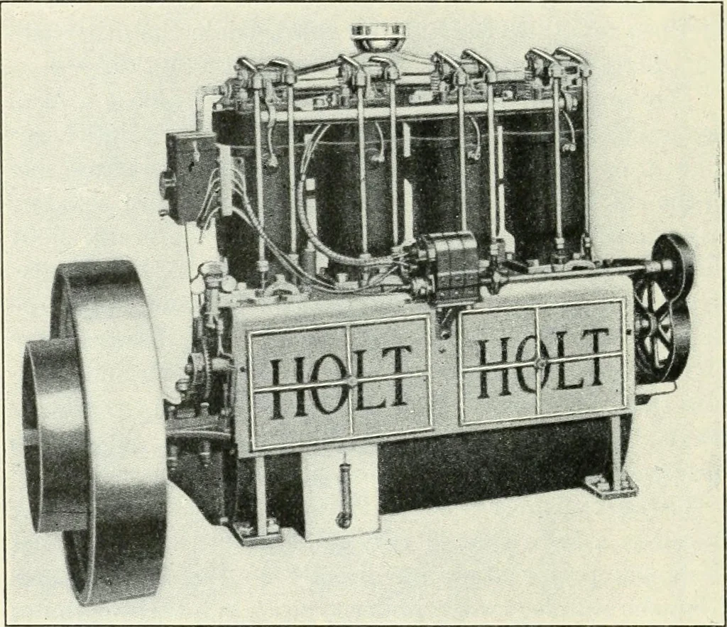 An illustration from The modern gas tractor, its construction, utility, operation and repair; a practical treatise defining every branch of up-to-date gas tractor engineering, driving and maintenance in a non-technical manner. Considers fully all types of power plants and their components, methods of drive and speed changing mechanisms. Describes design and construction of all parts, their installation and adjustment as well as practical application of tractors in the field, 1914, leaf 116