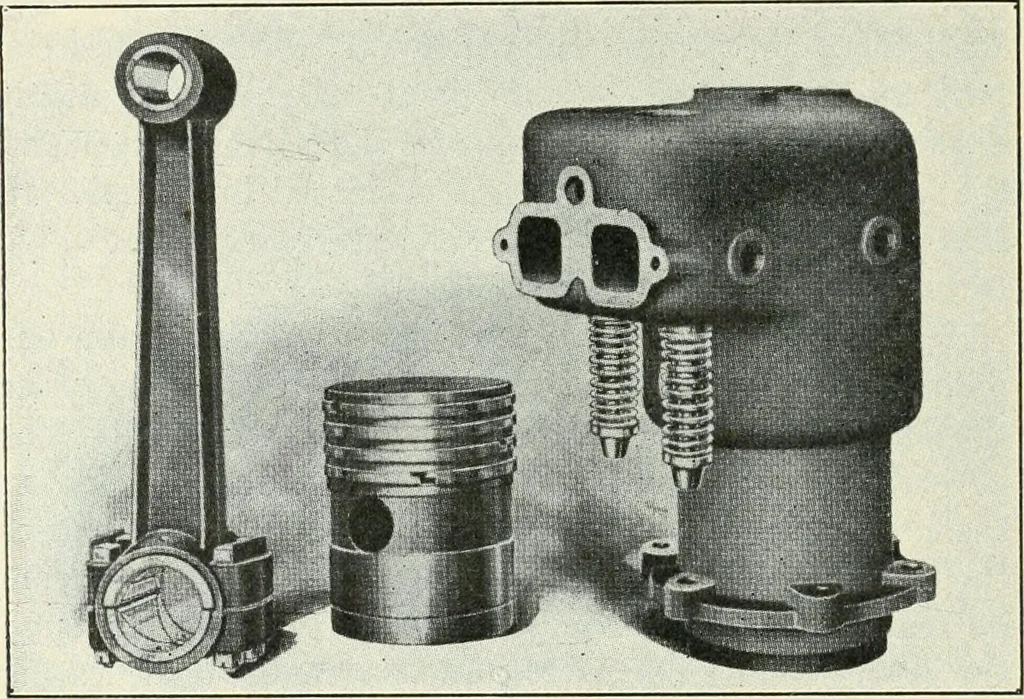 An illustration from The modern gas tractor, its construction, utility, operation and repair; a practical treatise defining every branch of up-to-date gas tractor engineering, driving and maintenance in a non-technical manner. Considers fully all types of power plants and their components, methods of drive and speed changing mechanisms. Describes design and construction of all parts, their installation and adjustment as well as practical application of tractors in the field, 1914, leaf 124