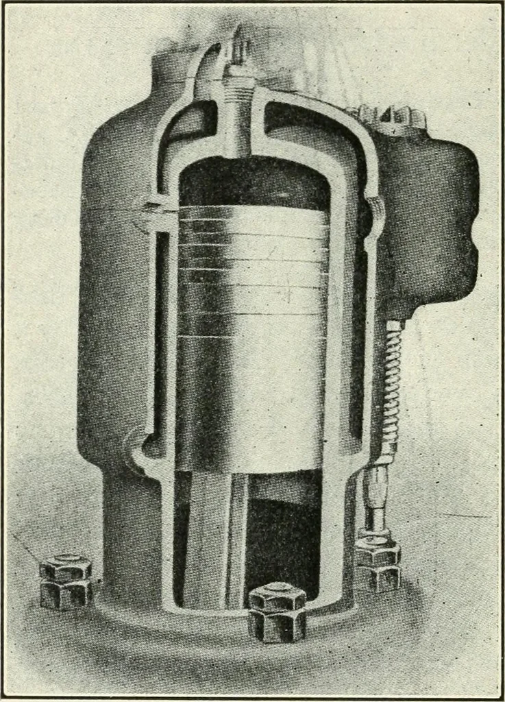 An illustration from The modern gas tractor, its construction, utility, operation and repair; a practical treatise defining every branch of up-to-date gas tractor engineering, driving and maintenance in a non-technical manner. Considers fully all types of power plants and their components, methods of drive and speed changing mechanisms. Describes design and construction of all parts, their installation and adjustment as well as practical application of tractors in the field, 1914, leaf 214