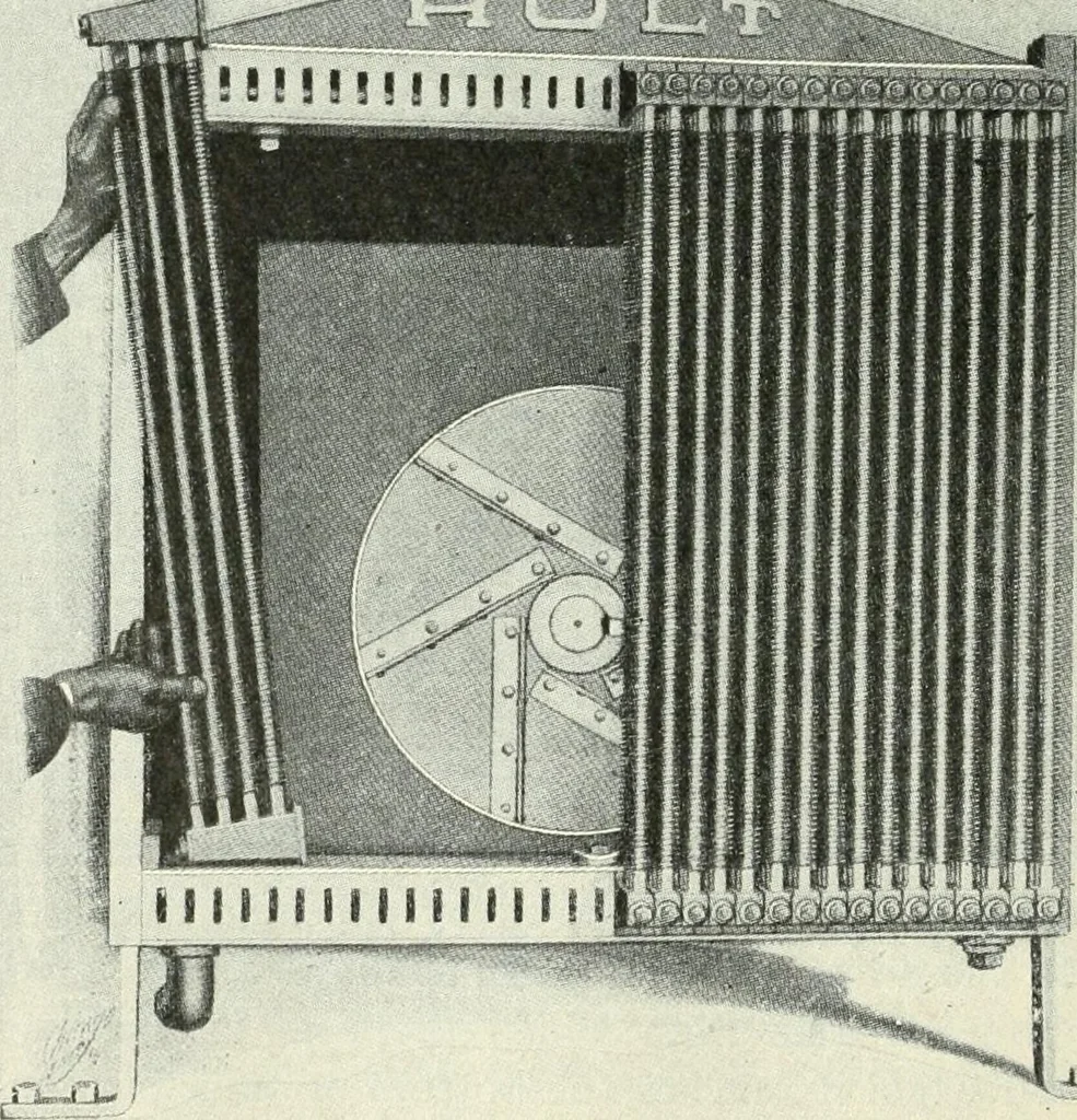 An illustration from The modern gas tractor, its construction, utility, operation and repair; a practical treatise defining every branch of up-to-date gas tractor engineering, driving and maintenance in a non-technical manner. Considers fully all types of power plants and their components, methods of drive and speed changing mechanisms. Describes design and construction of all parts, their installation and adjustment as well as practical application of tractors in the field, 1914, leaf 226