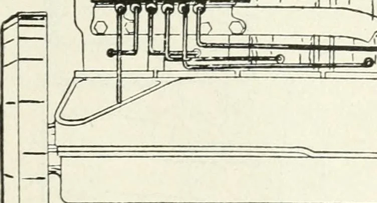 An illustration from The modern gas tractor, its construction, utility, operation and repair; a practical treatise defining every branch of up-to-date gas tractor engineering, driving and maintenance in a non-technical manner. Considers fully all types of power plants and their components, methods of drive and speed changing mechanisms. Describes design and construction of all parts, their installation and adjustment as well as practical application of tractors in the field, 1914, leaf 235