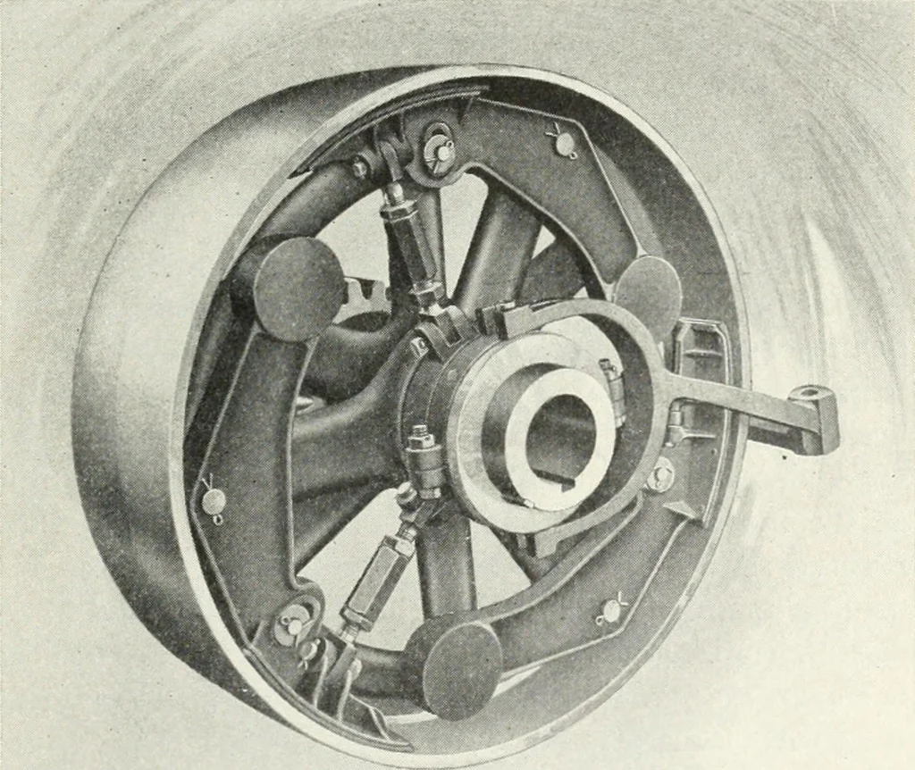 An illustration from The modern gas tractor, its construction, utility, operation and repair; a practical treatise defining every branch of up-to-date gas tractor engineering, driving and maintenance in a non-technical manner. Considers fully all types of power plants and their components, methods of drive and speed changing mechanisms. Describes design and construction of all parts, their installation and adjustment as well as practical application of tractors in the field, 1914, leaf 249