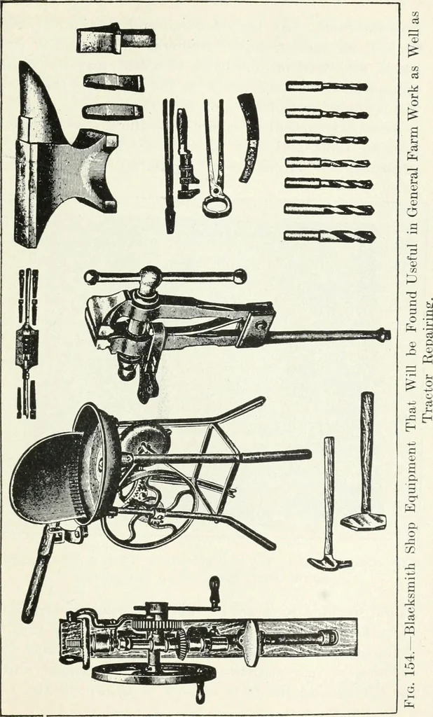 An illustration from The modern gas tractor, its construction, utility, operation and repair; a practical treatise defining every branch of up-to-date gas tractor engineering, driving and maintenance in a non-technical manner. Considers fully all types of power plants and their components, methods of drive and speed changing mechanisms. Describes design and construction of all parts, their installation and adjustment as well as practical application of tractors in the field, 1914, leaf 361