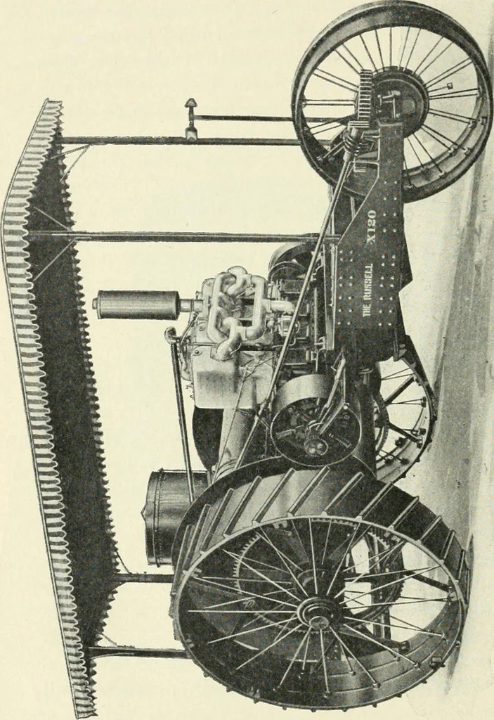 An illustration from The modern gas tractor, its construction, utility, operation and repair; a practical treatise defining every branch of up-to-date gas tractor engineering, driving and maintenance in a non-technical manner. Considers fully all types of power plants and their components, methods of drive and speed changing mechanisms. Describes design and construction of all parts, their installation and adjustment as well as practical application of tractors in the field, 1914, leaf 52
