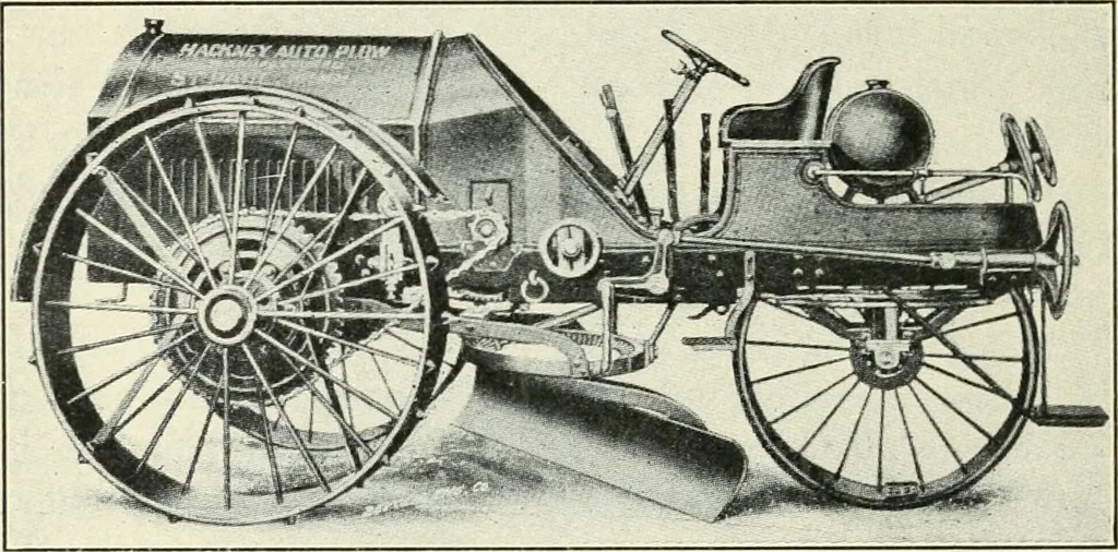 An illustration from The modern gas tractor, its construction, utility, operation and repair; a practical treatise defining every branch of up-to-date gas tractor engineering, driving and maintenance in a non-technical manner. Considers fully all types of power plants and their components, methods of drive and speed changing mechanisms. Describes design and construction of all parts, their installation and adjustment as well as practical application of tractors in the field, 1914, leaf 74