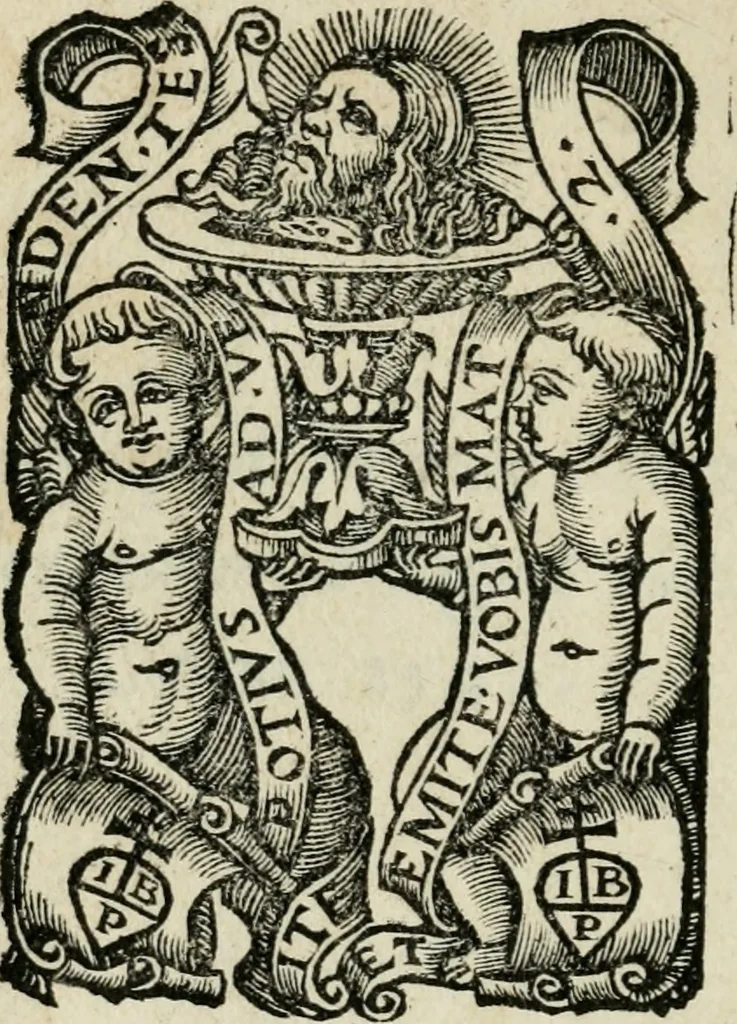 An illustration from Geberis philosophi perspicacissimi, summa perfectionis magisterii in sua natura ex Bibliothecae Vaticanae exemplari undecunq[ue] : emendatissimo nuper edita, cum quorundam capituloru[m], vasorum, & fornacum, in uolumine aliàs mendosissimè impresso omissorum : libriq[ue] inuestigationis magisterij & testamenti eiusdem Geberis, ac Aurei triu[m] uerborum libelli et Auicennae summi medici & acutissimi philosophi mineralium additio[n]e castigatissima, 1542, leaf 273