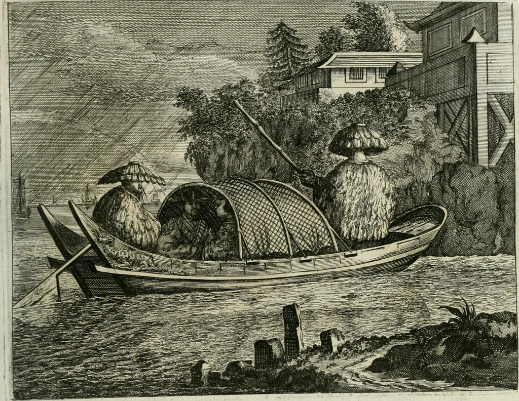 An illustration from Gedenkwaerdig bedryf der Nederlandsche Oost-Indische maetschappye, op de kuste en in het keizerrijk van Taising of Sina: behelzende het tweede gezandschap aen den onder-koning Singlamong en veldheer Taising Lipoui; door Jan van Kampen en Konstantyn Nobel. Vervolgt met een verhael van het voorgevallen des jaers zestien hondert drie ein vier en zestig, op de kust van Sina, en ontrent d'eilanden Tayowan, Formosa, Ay en Quemuy, onder 't gezag van Balthasar Bort: en het derde gezandschap aen Konchy, Tartarsche keizer van Sina en Oost-Tartarye: onder beleit van Zijne Ed. Pieter van Hoorn. Beneffens een beschryving van geheel Sina. Verciert doorgaens met verscheide kopere platen, 1670, leaf 508
