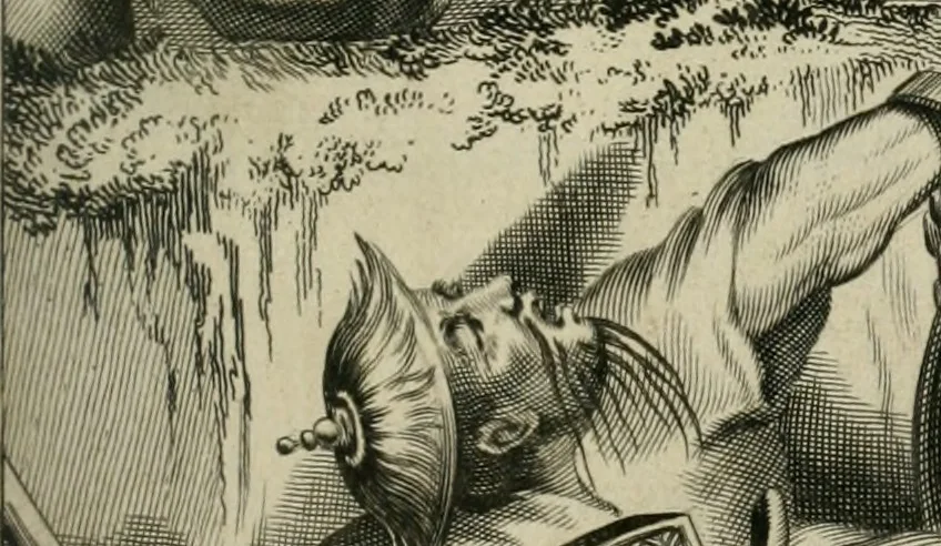 An illustration from Gedenkwaerdig bedryf der Nederlandsche Oost-Indische maetschappye, op de kuste en in het keizerrijk van Taising of Sina: behelzende het tweede gezandschap aen den onder-koning Singlamong en veldheer Taising Lipoui; door Jan van Kampen en Konstantyn Nobel. Vervolgt met een verhael van het voorgevallen des jaers zestien hondert drie ein vier en zestig, op de kust van Sina, en ontrent d'eilanden Tayowan, Formosa, Ay en Quemuy, onder 't gezag van Balthasar Bort: en het derde gezandschap aen Konchy, Tartarsche keizer van Sina en Oost-Tartarye: onder beleit van Zijne Ed. Pieter van Hoorn. Beneffens een beschryving van geheel Sina. Verciert doorgaens met verscheide kopere platen, 1670, leaf 6