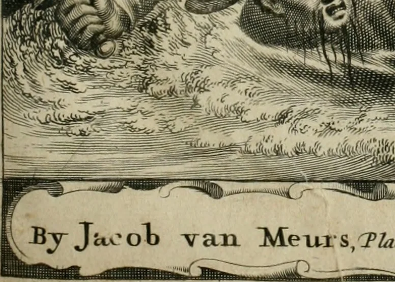 An illustration from Gedenkwaerdig bedryf der Nederlandsche Oost-Indische maetschappye, op de kuste en in het keizerrijk van Taising of Sina: behelzende het tweede gezandschap aen den onder-koning Singlamong en veldheer Taising Lipoui; door Jan van Kampen en Konstantyn Nobel. Vervolgt met een verhael van het voorgevallen des jaers zestien hondert drie ein vier en zestig, op de kust van Sina, en ontrent d'eilanden Tayowan, Formosa, Ay en Quemuy, onder 't gezag van Balthasar Bort: en het derde gezandschap aen Konchy, Tartarsche keizer van Sina en Oost-Tartarye: onder beleit van Zijne Ed. Pieter van Hoorn. Beneffens een beschryving van geheel Sina. Verciert doorgaens met verscheide kopere platen, 1670, leaf 6
