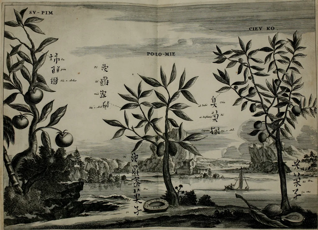 An illustration from Gedenkwaerdig bedryf der Nederlandsche Oost-Indische maetschappye, op de kuste en in het keizerrijk van Taising of Sina: behelzende het tweede gezandschap aen den onder-koning Singlamong en veldheer Taising Lipoui; door Jan van Kampen en Konstantyn Nobel. Vervolgt met een verhael van het voorgevallen des jaers zestien hondert drie ein vier en zestig, op de kust van Sina, en ontrent d'eilanden Tayowan, Formosa, Ay en Quemuy, onder 't gezag van Balthasar Bort: en het derde gezandschap aen Konchy, Tartarsche keizer van Sina en Oost-Tartarye: onder beleit van Zijne Ed. Pieter van Hoorn. Beneffens een beschryving van geheel Sina. Verciert doorgaens met verscheide kopere platen, 1670, leaf 897