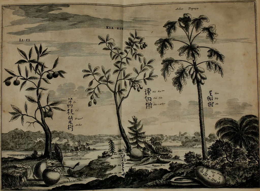 An illustration from Gedenkwaerdig bedryf der Nederlandsche Oost-Indische maetschappye, op de kuste en in het keizerrijk van Taising of Sina: behelzende het tweede gezandschap aen den onder-koning Singlamong en veldheer Taising Lipoui; door Jan van Kampen en Konstantyn Nobel. Vervolgt met een verhael van het voorgevallen des jaers zestien hondert drie ein vier en zestig, op de kust van Sina, en ontrent d'eilanden Tayowan, Formosa, Ay en Quemuy, onder 't gezag van Balthasar Bort: en het derde gezandschap aen Konchy, Tartarsche keizer van Sina en Oost-Tartarye: onder beleit van Zijne Ed. Pieter van Hoorn. Beneffens een beschryving van geheel Sina. Verciert doorgaens met verscheide kopere platen, 1670, leaf 911