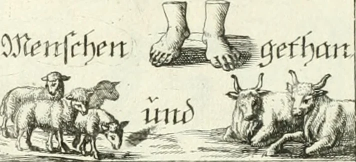 An illustration from Geistliche Herzens-Einbildungen inn zweihundert und fünfzig biblischen Figur-Sprüchen angedeutet : allen andächtige[n] Herze[n], u. der Tugent-Liebenden Jugent, zu einer Gottseligen Belustigung, auch denen Einfältigen, zu einer anmuthigen Vorstellung, unschweren Ergreiffung, und nuzlichen Fassung, auss allen canonischen Büchern der H. Schrifft ..., 1688, leaf 100