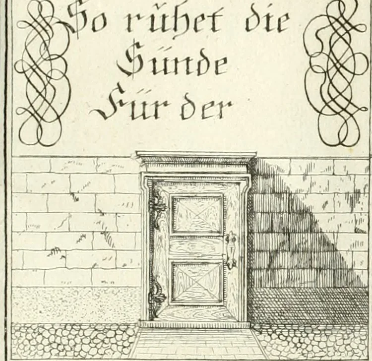An illustration from Geistliche Herzens-Einbildungen inn zweihundert und fünfzig biblischen Figur-Sprüchen angedeutet : allen andächtige[n] Herze[n], u. der Tugent-Liebenden Jugent, zu einer Gottseligen Belustigung, auch denen Einfältigen, zu einer anmuthigen Vorstellung, unschweren Ergreiffung, und nuzlichen Fassung, auss allen canonischen Büchern der H. Schrifft ..., 1688, leaf 140