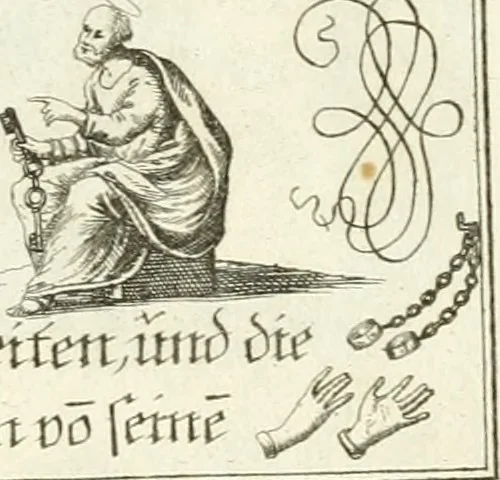 An illustration from Geistliche Herzens-Einbildungen inn zweihundert und fünfzig biblischen Figur-Sprüchen angedeutet : allen andächtige[n] Herze[n], u. der Tugent-Liebenden Jugent, zu einer Gottseligen Belustigung, auch denen Einfältigen, zu einer anmuthigen Vorstellung, unschweren Ergreiffung, und nuzlichen Fassung, auss allen canonischen Büchern der H. Schrifft ..., 1688, leaf 150
