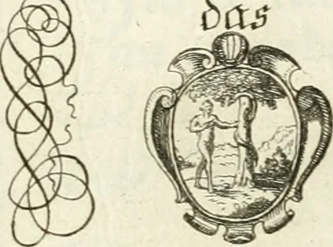 An illustration from Geistliche Herzens-Einbildungen inn zweihundert und fünfzig biblischen Figur-Sprüchen angedeutet : allen andächtige[n] Herze[n], u. der Tugent-Liebenden Jugent, zu einer Gottseligen Belustigung, auch denen Einfältigen, zu einer anmuthigen Vorstellung, unschweren Ergreiffung, und nuzlichen Fassung, auss allen canonischen Büchern der H. Schrifft ..., 1688, leaf 154
