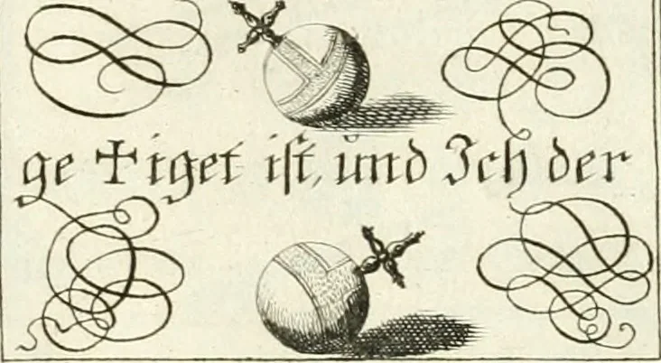 An illustration from Geistliche Herzens-Einbildungen inn zweihundert und fünfzig biblischen Figur-Sprüchen angedeutet : allen andächtige[n] Herze[n], u. der Tugent-Liebenden Jugent, zu einer Gottseligen Belustigung, auch denen Einfältigen, zu einer anmuthigen Vorstellung, unschweren Ergreiffung, und nuzlichen Fassung, auss allen canonischen Büchern der H. Schrifft ..., 1688, leaf 158