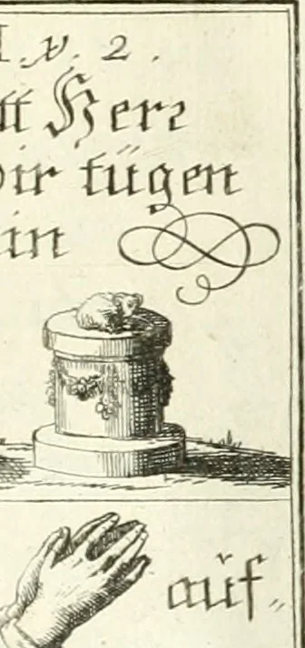 An illustration from Geistliche Herzens-Einbildungen inn zweihundert und fünfzig biblischen Figur-Sprüchen angedeutet : allen andächtige[n] Herze[n], u. der Tugent-Liebenden Jugent, zu einer Gottseligen Belustigung, auch denen Einfältigen, zu einer anmuthigen Vorstellung, unschweren Ergreiffung, und nuzlichen Fassung, auss allen canonischen Büchern der H. Schrifft ..., 1688, leaf 164