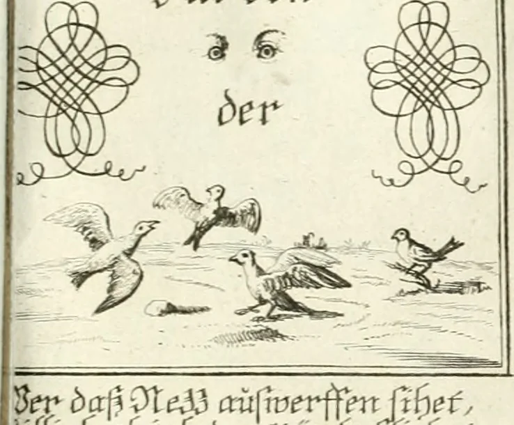 An illustration from Geistliche Herzens-Einbildungen inn zweihundert und fünfzig biblischen Figur-Sprüchen angedeutet : allen andächtige[n] Herze[n], u. der Tugent-Liebenden Jugent, zu einer Gottseligen Belustigung, auch denen Einfältigen, zu einer anmuthigen Vorstellung, unschweren Ergreiffung, und nuzlichen Fassung, auss allen canonischen Büchern der H. Schrifft ..., 1688, leaf 178