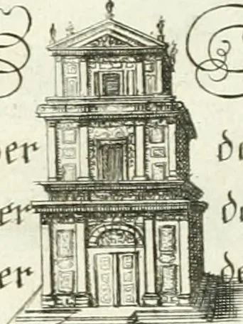 An illustration from Geistliche Herzens-Einbildungen inn zweihundert und fünfzig biblischen Figur-Sprüchen angedeutet : allen andächtige[n] Herze[n], u. der Tugent-Liebenden Jugent, zu einer Gottseligen Belustigung, auch denen Einfältigen, zu einer anmuthigen Vorstellung, unschweren Ergreiffung, und nuzlichen Fassung, auss allen canonischen Büchern der H. Schrifft ..., 1688, leaf 184