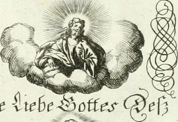 An illustration from Geistliche Herzens-Einbildungen inn zweihundert und fünfzig biblischen Figur-Sprüchen angedeutet : allen andächtige[n] Herze[n], u. der Tugent-Liebenden Jugent, zu einer Gottseligen Belustigung, auch denen Einfältigen, zu einer anmuthigen Vorstellung, unschweren Ergreiffung, und nuzlichen Fassung, auss allen canonischen Büchern der H. Schrifft ..., 1688, leaf 194