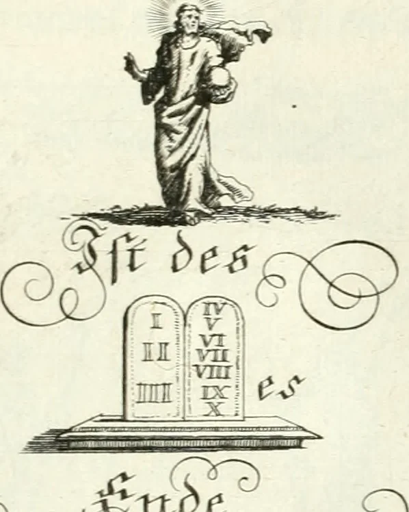 An illustration from Geistliche Herzens-Einbildungen inn zweihundert und fünfzig biblischen Figur-Sprüchen angedeutet : allen andächtige[n] Herze[n], u. der Tugent-Liebenden Jugent, zu einer Gottseligen Belustigung, auch denen Einfältigen, zu einer anmuthigen Vorstellung, unschweren Ergreiffung, und nuzlichen Fassung, auss allen canonischen Büchern der H. Schrifft ..., 1688, leaf 228