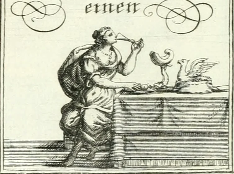 An illustration from Geistliche Herzens-Einbildungen inn zweihundert und fünfzig biblischen Figur-Sprüchen angedeutet : allen andächtige[n] Herze[n], u. der Tugent-Liebenden Jugent, zu einer Gottseligen Belustigung, auch denen Einfältigen, zu einer anmuthigen Vorstellung, unschweren Ergreiffung, und nuzlichen Fassung, auss allen canonischen Büchern der H. Schrifft ..., 1688, leaf 228