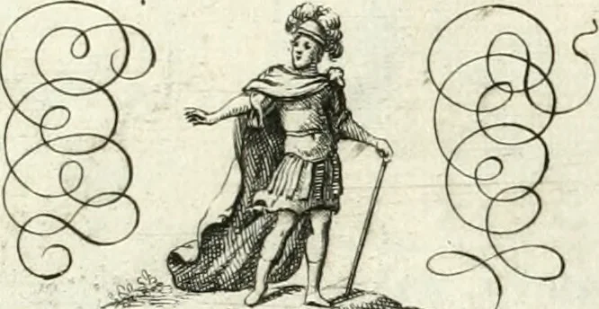 An illustration from Geistliche Herzens-Einbildungen inn zweihundert und fünfzig biblischen Figur-Sprüchen angedeutet : allen andächtige[n] Herze[n], u. der Tugent-Liebenden Jugent, zu einer Gottseligen Belustigung, auch denen Einfältigen, zu einer anmuthigen Vorstellung, unschweren Ergreiffung, und nuzlichen Fassung, auss allen canonischen Büchern der H. Schrifft ..., 1688, leaf 240