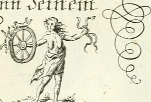 An illustration from Geistliche Herzens-Einbildungen inn zweihundert und fünfzig biblischen Figur-Sprüchen angedeutet : allen andächtige[n] Herze[n], u. der Tugent-Liebenden Jugent, zu einer Gottseligen Belustigung, auch denen Einfältigen, zu einer anmuthigen Vorstellung, unschweren Ergreiffung, und nuzlichen Fassung, auss allen canonischen Büchern der H. Schrifft ..., 1688, leaf 244