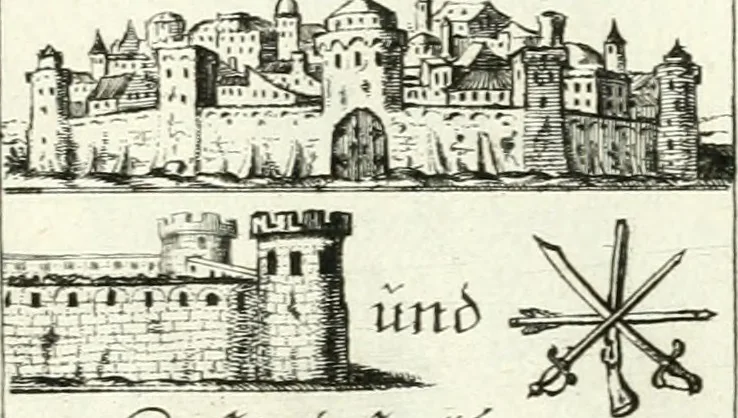 An illustration from Geistliche Herzens-Einbildungen inn zweihundert und fünfzig biblischen Figur-Sprüchen angedeutet : allen andächtige[n] Herze[n], u. der Tugent-Liebenden Jugent, zu einer Gottseligen Belustigung, auch denen Einfältigen, zu einer anmuthigen Vorstellung, unschweren Ergreiffung, und nuzlichen Fassung, auss allen canonischen Büchern der H. Schrifft ..., 1688, leaf 266
