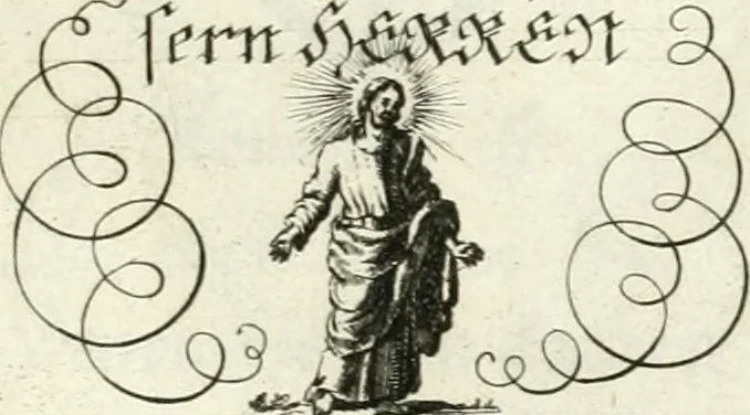 An illustration from Geistliche Herzens-Einbildungen inn zweihundert und fünfzig biblischen Figur-Sprüchen angedeutet : allen andächtige[n] Herze[n], u. der Tugent-Liebenden Jugent, zu einer Gottseligen Belustigung, auch denen Einfältigen, zu einer anmuthigen Vorstellung, unschweren Ergreiffung, und nuzlichen Fassung, auss allen canonischen Büchern der H. Schrifft ..., 1688, leaf 288