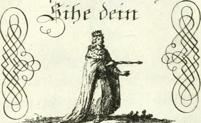 An illustration from Geistliche Herzens-Einbildungen inn zweihundert und fünfzig biblischen Figur-Sprüchen angedeutet : allen andächtige[n] Herze[n], u. der Tugent-Liebenden Jugent, zu einer Gottseligen Belustigung, auch denen Einfältigen, zu einer anmuthigen Vorstellung, unschweren Ergreiffung, und nuzlichen Fassung, auss allen canonischen Büchern der H. Schrifft ..., 1688, leaf 296