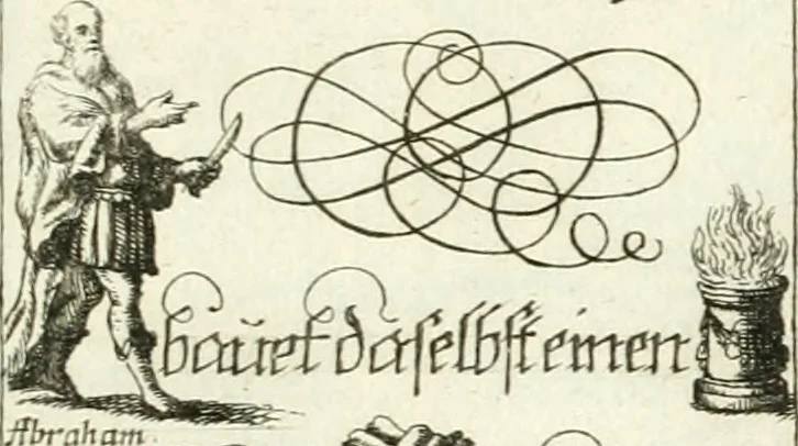 An illustration from Geistliche Herzens-Einbildungen inn zweihundert und fünfzig biblischen Figur-Sprüchen angedeutet : allen andächtige[n] Herze[n], u. der Tugent-Liebenden Jugent, zu einer Gottseligen Belustigung, auch denen Einfältigen, zu einer anmuthigen Vorstellung, unschweren Ergreiffung, und nuzlichen Fassung, auss allen canonischen Büchern der H. Schrifft ..., 1688, leaf 308