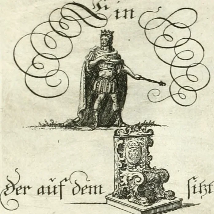 An illustration from Geistliche Herzens-Einbildungen inn zweihundert und fünfzig biblischen Figur-Sprüchen angedeutet : allen andächtige[n] Herze[n], u. der Tugent-Liebenden Jugent, zu einer Gottseligen Belustigung, auch denen Einfältigen, zu einer anmuthigen Vorstellung, unschweren Ergreiffung, und nuzlichen Fassung, auss allen canonischen Büchern der H. Schrifft ..., 1688, leaf 314