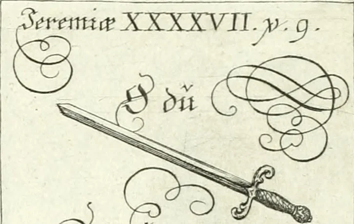 An illustration from Geistliche Herzens-Einbildungen inn zweihundert und fünfzig biblischen Figur-Sprüchen angedeutet : allen andächtige[n] Herze[n], u. der Tugent-Liebenden Jugent, zu einer Gottseligen Belustigung, auch denen Einfältigen, zu einer anmuthigen Vorstellung, unschweren Ergreiffung, und nuzlichen Fassung, auss allen canonischen Büchern der H. Schrifft ..., 1688, leaf 314