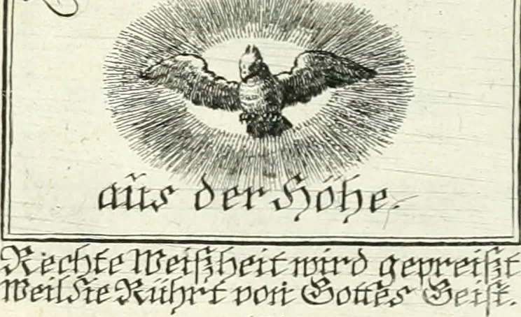 An illustration from Geistliche Herzens-Einbildungen inn zweihundert und fünfzig biblischen Figur-Sprüchen angedeutet : allen andächtige[n] Herze[n], u. der Tugent-Liebenden Jugent, zu einer Gottseligen Belustigung, auch denen Einfältigen, zu einer anmuthigen Vorstellung, unschweren Ergreiffung, und nuzlichen Fassung, auss allen canonischen Büchern der H. Schrifft ..., 1688, leaf 342