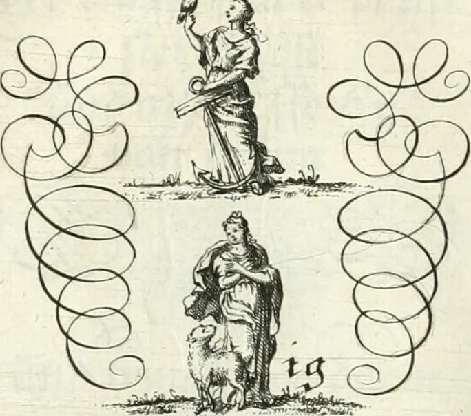 An illustration from Geistliche Herzens-Einbildungen inn zweihundert und fünfzig biblischen Figur-Sprüchen angedeutet : allen andächtige[n] Herze[n], u. der Tugent-Liebenden Jugent, zu einer Gottseligen Belustigung, auch denen Einfältigen, zu einer anmuthigen Vorstellung, unschweren Ergreiffung, und nuzlichen Fassung, auss allen canonischen Büchern der H. Schrifft ..., 1688, leaf 344