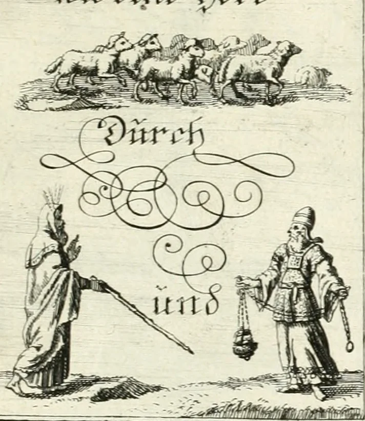 An illustration from Geistliche Herzens-Einbildungen inn zweihundert und fünfzig biblischen Figur-Sprüchen angedeutet : allen andächtige[n] Herze[n], u. der Tugent-Liebenden Jugent, zu einer Gottseligen Belustigung, auch denen Einfältigen, zu einer anmuthigen Vorstellung, unschweren Ergreiffung, und nuzlichen Fassung, auss allen canonischen Büchern der H. Schrifft ..., 1688, leaf 352