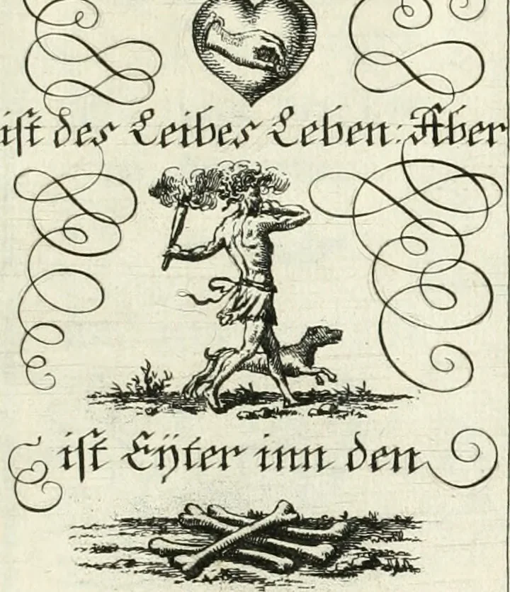 An illustration from Geistliche Herzens-Einbildungen inn zweihundert und fünfzig biblischen Figur-Sprüchen angedeutet : allen andächtige[n] Herze[n], u. der Tugent-Liebenden Jugent, zu einer Gottseligen Belustigung, auch denen Einfältigen, zu einer anmuthigen Vorstellung, unschweren Ergreiffung, und nuzlichen Fassung, auss allen canonischen Büchern der H. Schrifft ..., 1688, leaf 354