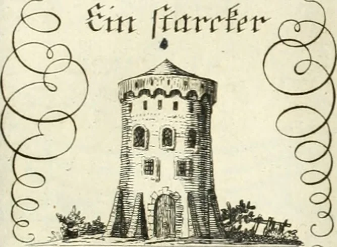 An illustration from Geistliche Herzens-Einbildungen inn zweihundert und fünfzig biblischen Figur-Sprüchen angedeutet : allen andächtige[n] Herze[n], u. der Tugent-Liebenden Jugent, zu einer Gottseligen Belustigung, auch denen Einfältigen, zu einer anmuthigen Vorstellung, unschweren Ergreiffung, und nuzlichen Fassung, auss allen canonischen Büchern der H. Schrifft ..., 1688, leaf 40