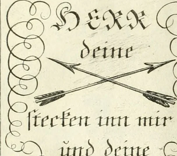 An illustration from Geistliche Herzens-Einbildungen inn zweihundert und fünfzig biblischen Figur-Sprüchen angedeutet : allen andächtige[n] Herze[n], u. der Tugent-Liebenden Jugent, zu einer Gottseligen Belustigung, auch denen Einfältigen, zu einer anmuthigen Vorstellung, unschweren Ergreiffung, und nuzlichen Fassung, auss allen canonischen Büchern der H. Schrifft ..., 1688, leaf 48
