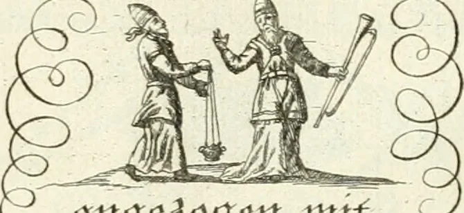 An illustration from Geistliche Herzens-Einbildungen inn zweihundert und fünfzig biblischen Figur-Sprüchen angedeutet : allen andächtige[n] Herze[n], u. der Tugent-Liebenden Jugent, zu einer Gottseligen Belustigung, auch denen Einfältigen, zu einer anmuthigen Vorstellung, unschweren Ergreiffung, und nuzlichen Fassung, auss allen canonischen Büchern der H. Schrifft ..., 1688, leaf 58
