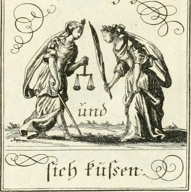 An illustration from Geistliche Herzens-Einbildungen inn zweihundert und fünfzig biblischen Figur-Sprüchen angedeutet : allen andächtige[n] Herze[n], u. der Tugent-Liebenden Jugent, zu einer Gottseligen Belustigung, auch denen Einfältigen, zu einer anmuthigen Vorstellung, unschweren Ergreiffung, und nuzlichen Fassung, auss allen canonischen Büchern der H. Schrifft ..., 1688, leaf 74
